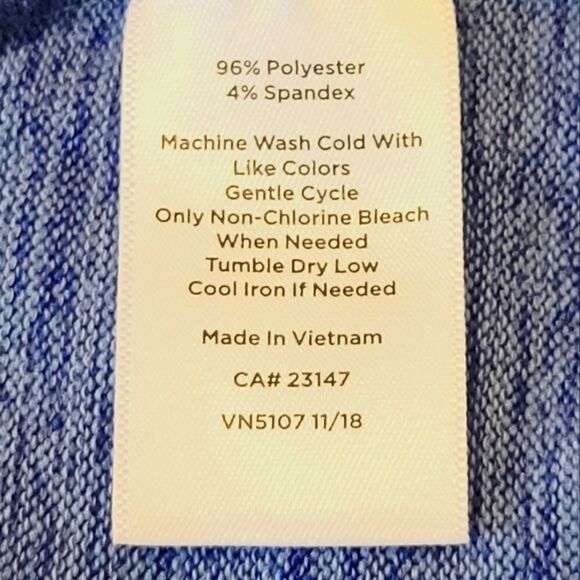 T By Talbots Heathered Blue Lace-Up Detail On 3/4 Sleeve Sweatshirt Size 2X NWOT - Picture 8 of 8